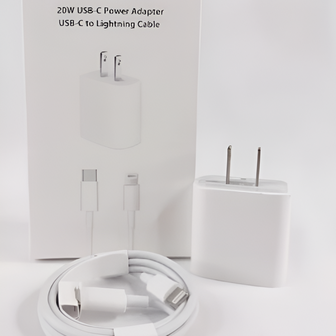 CUBO CARGADOR 25W IPHONE Y IPAD - CARGA RÁPIDA + CABLE 1 METRO USB-C